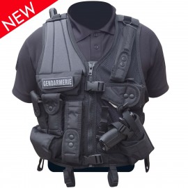 GILET FORCE INTERVENTION AVEC HOLSTER DROITIER OU GAUCHER