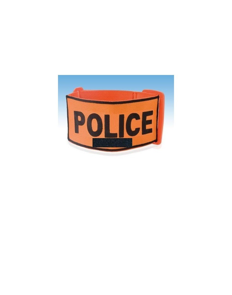 BRASSARD ORANGE POLICE BRODEE