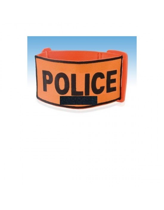 BRASSARD ORANGE POLICE BRODEE