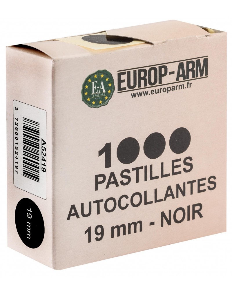 PASTILLES AUTOCOLLANTES NOIRE 19 MM