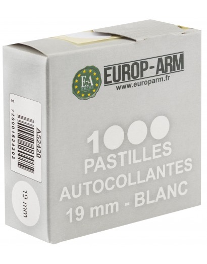 PASTILLES AUTOCOLLANTES BLANCHE 19 MM