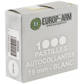 PASTILLES AUTOCOLLANTES BLANCHE 19 MM