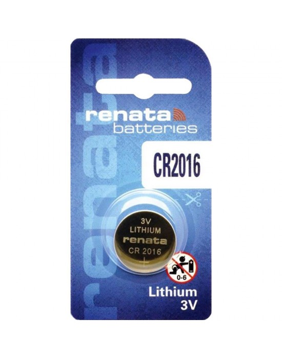 Pile CR2016 lithium 3V - 90 mAh Renata