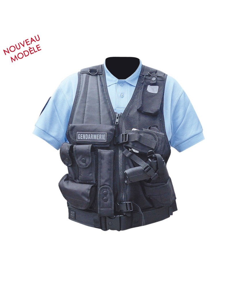 GILET FORCE INTERVENTION AVEC HOLSTER DROITIER OU GAUCHER GILET FORCE INTERVENTION AVEC HOLSTER DROITIER OU GAUCHER