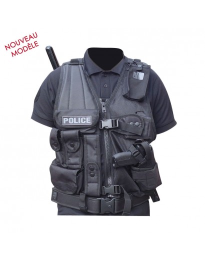 GILET FORCE INTERVENTION AVEC HOLSTER DROITIER OU GAUCHER